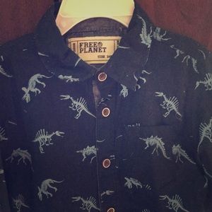 Free Planet button up Dino shirt size 24M
